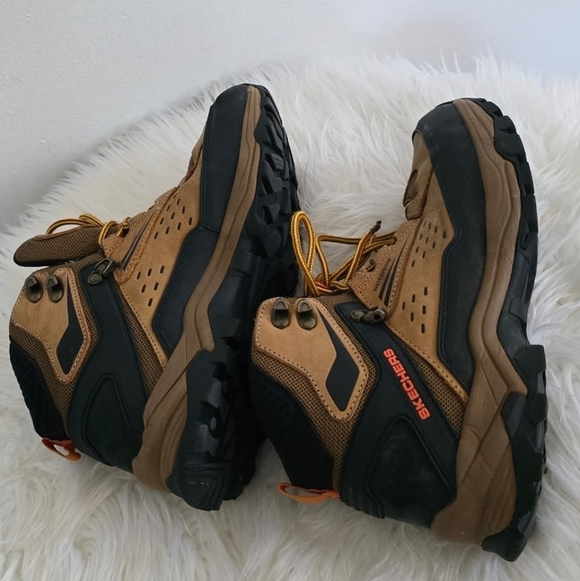 Skechers Polano Norwood Waterproof Brown Leather Hiking Boots Size 8.5 🌴✌️ - Picture 3 of 7